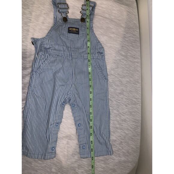 Oshkosh Bigosh VINTAGE Striped Overalls Size 12 Months Denim Vestbak Made In USA - Picture 7 of 7
